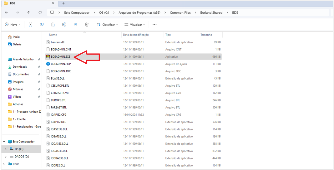 Bdeadmin Config File Erro de Instalação ou Permissão do BDE – Athenas